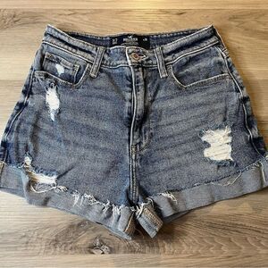 Hollister Women’s Vintage Stretch Distressed High Rise Jean Shorts